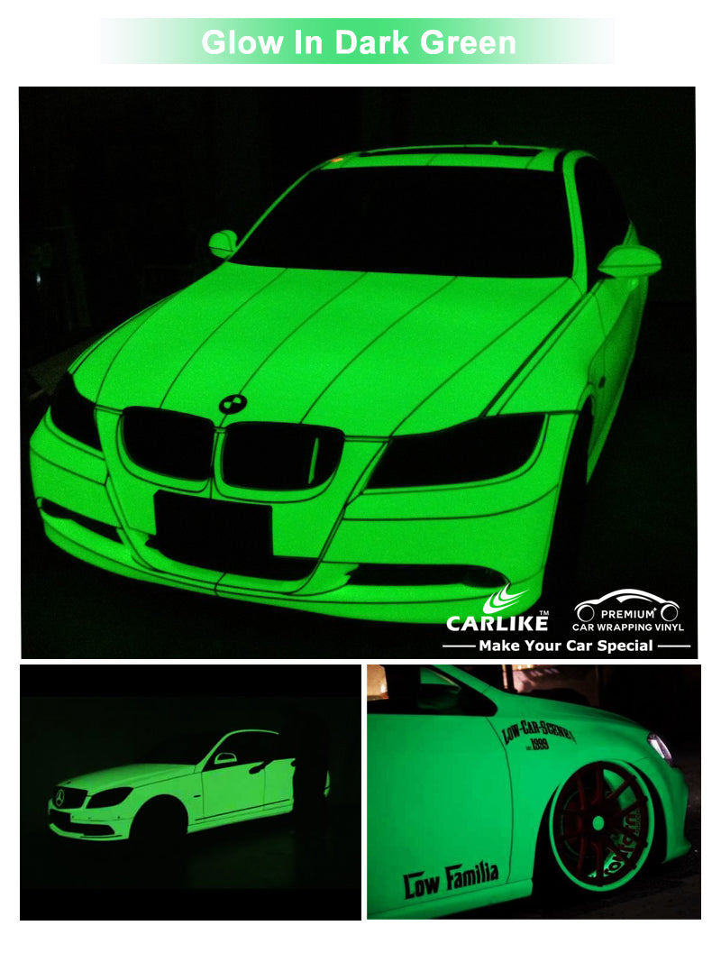 CARLIKE CL-PL Glow In Dark Green Photoluminescent Car Wrap Vinyl