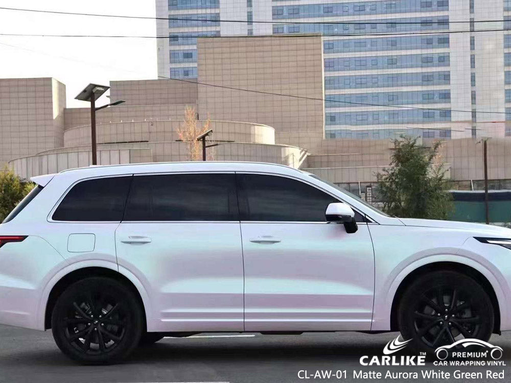 Matte aurora white to green red vinyl wrap car CARLIKE WRAP