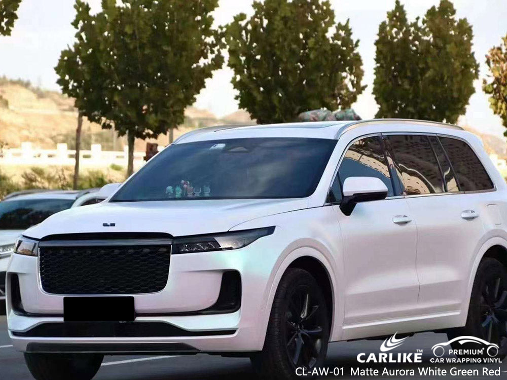 Matte aurora white to green red vinyl wrap car CARLIKE WRAP