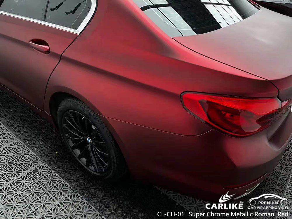 Super chrome metallic romani red vinyl car wrap – BlackAntVinyl