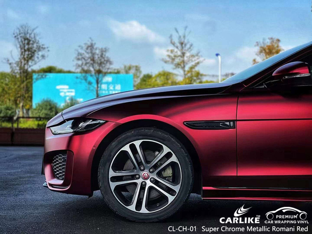 Super chrome metallic romani red vinyl car wrap wholesale price