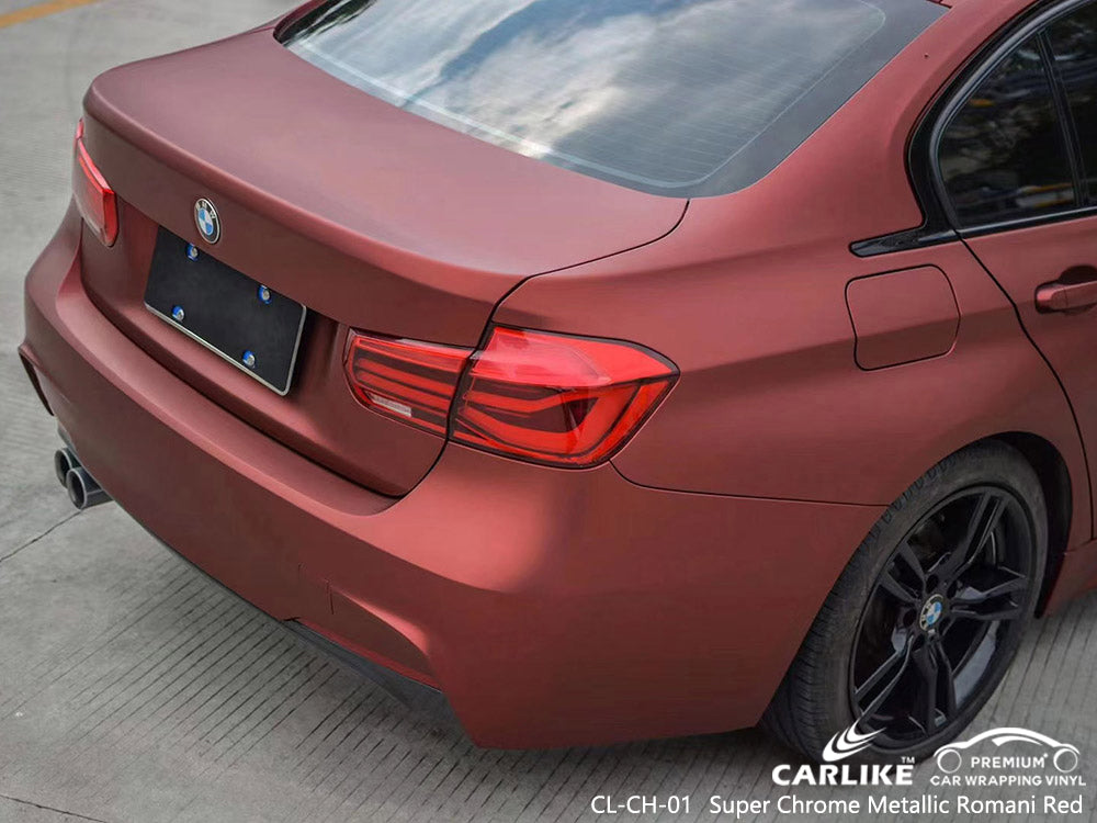 Super chrome metallic romani red vinyl supplier – CARLIKE WRAP