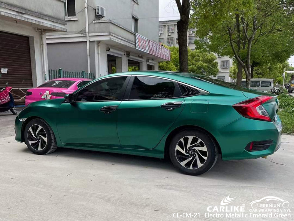 CARLIKE CL-EM-21 matte electro metallic emerald green vinyl for honda