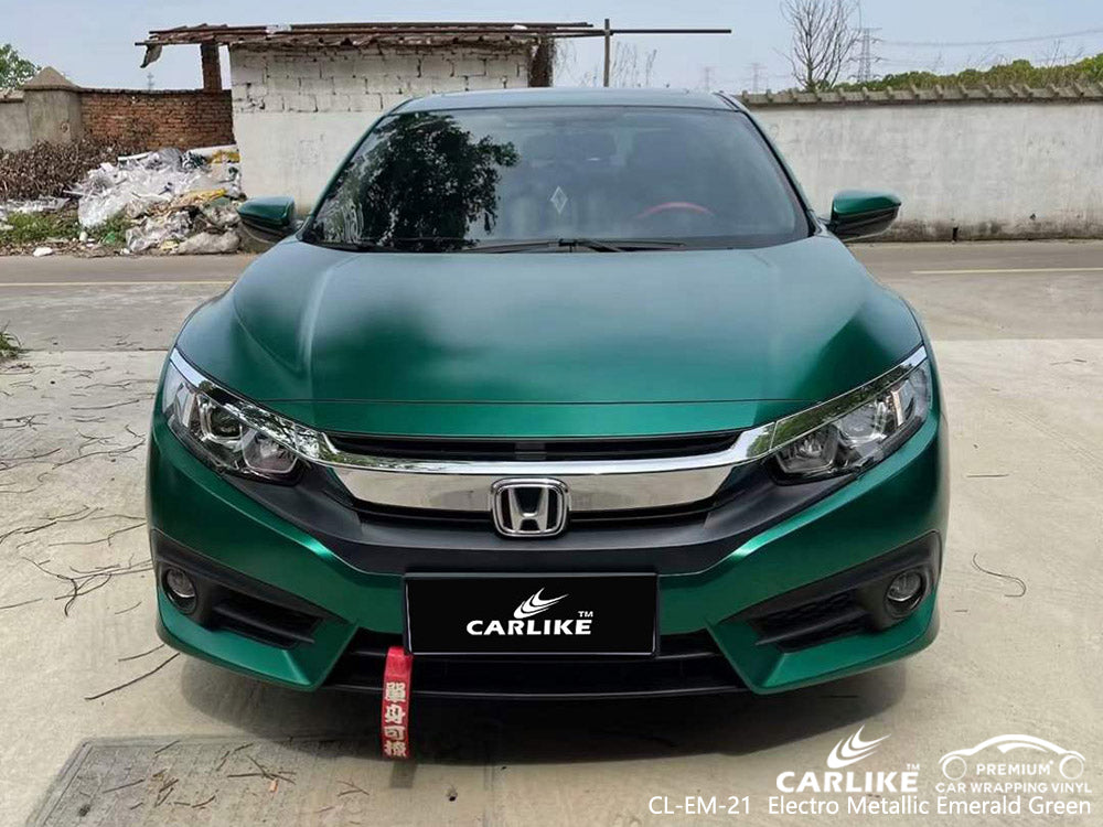 CARLIKE CL-EM-21 matte electro metallic emerald green vinyl for honda