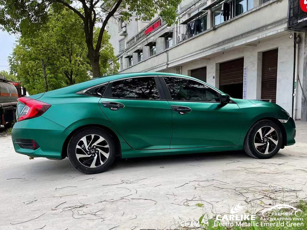 CARLIKE CL-EM-21 matte electro metallic emerald green vinyl for honda