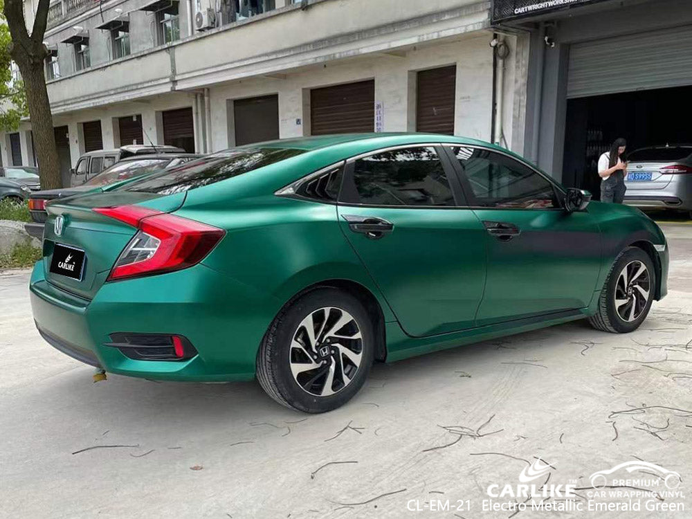 CARLIKE CL-EM-21 matte electro metallic emerald green vinyl for honda
