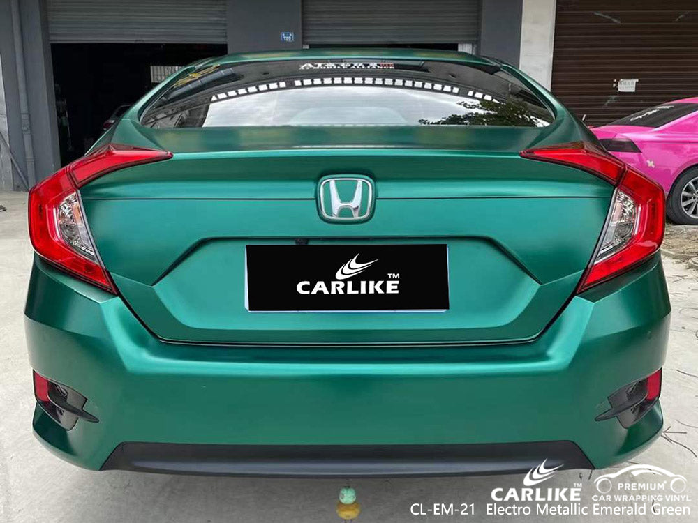 CARLIKE CL-EM-21 matte electro metallic emerald green vinyl for honda