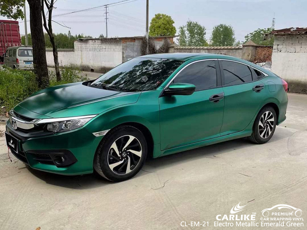 CARLIKE CL-EM-21 matte electro metallic emerald green vinyl for honda