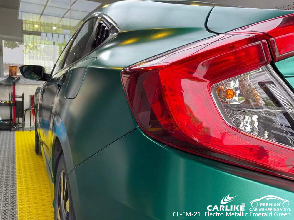 CARLIKE CL-EM-21 matte electro metallic emerald green vinyl for honda