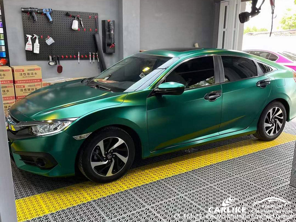 CARLIKE CL-EM-21 matte electro metallic emerald green vinyl for honda