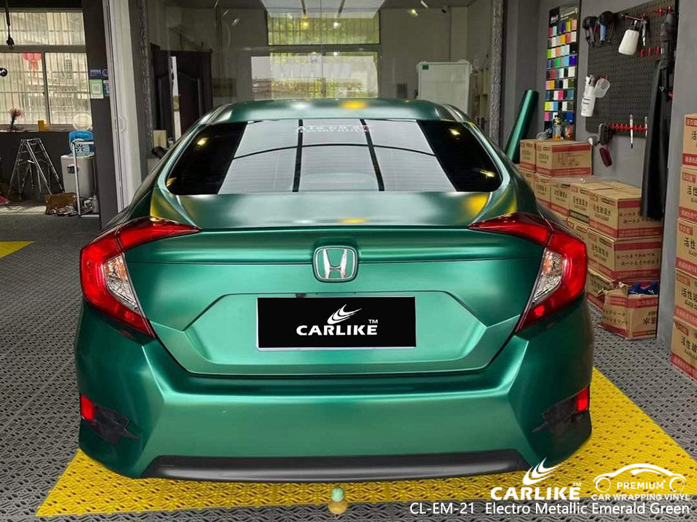 CARLIKE CL-EM-21 matte electro metallic emerald green vinyl for honda