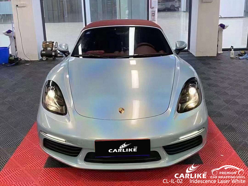 iridescence laser white vinyl for porsche