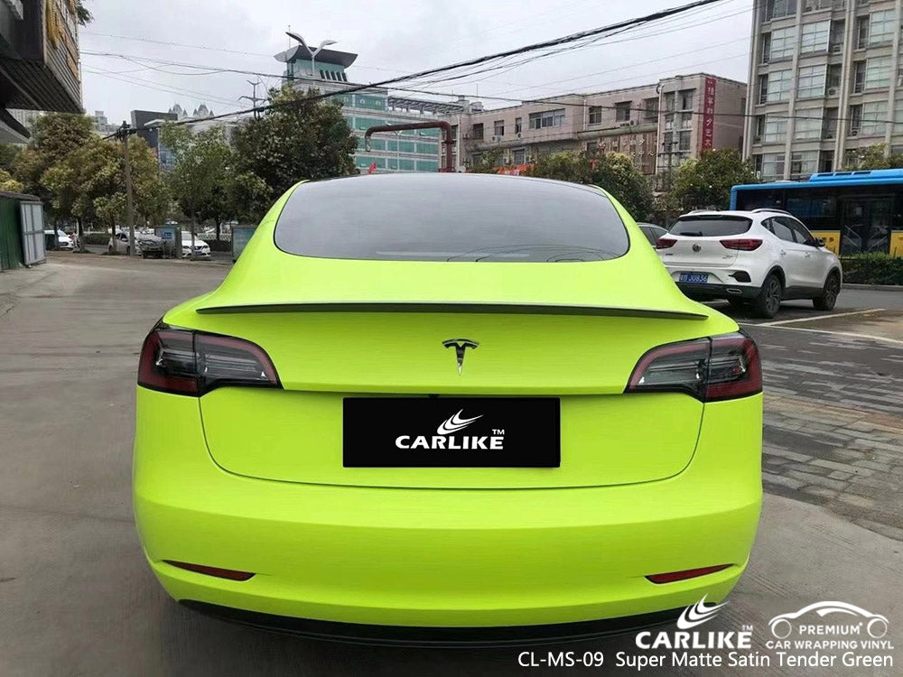 CARLIKE CL-MS-09 super matte satin tender green vinyl for tsla