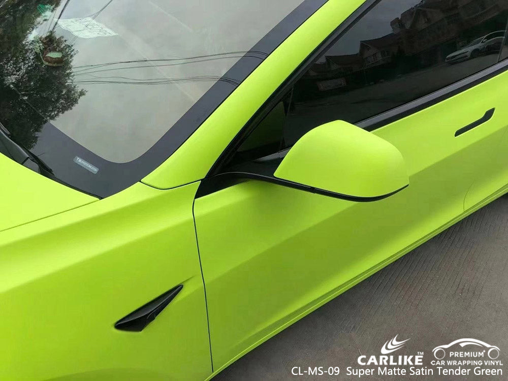 CARLIKE CL-MS-09 super matte satin tender green vinyl for tsla