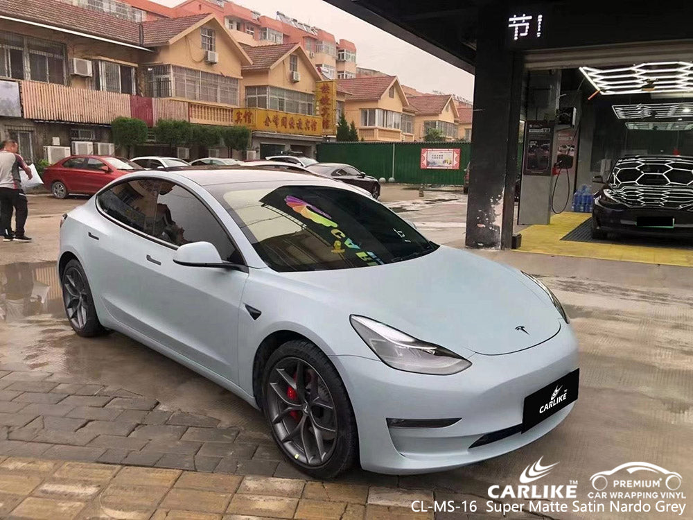 CARLIKE CL-MS-16 super matte satin nardo grey vinyl for tesla