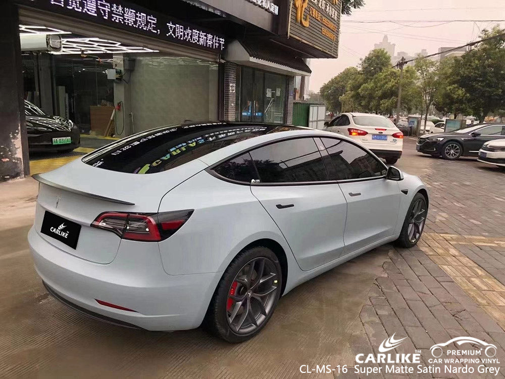 CARLIKE CL-MS-16 super matte satin nardo grey vinyl for tesla