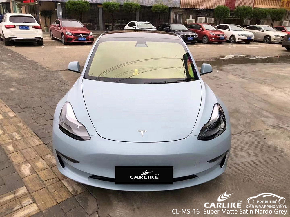 CARLIKE CL-MS-16 super matte satin nardo grey vinyl for tesla