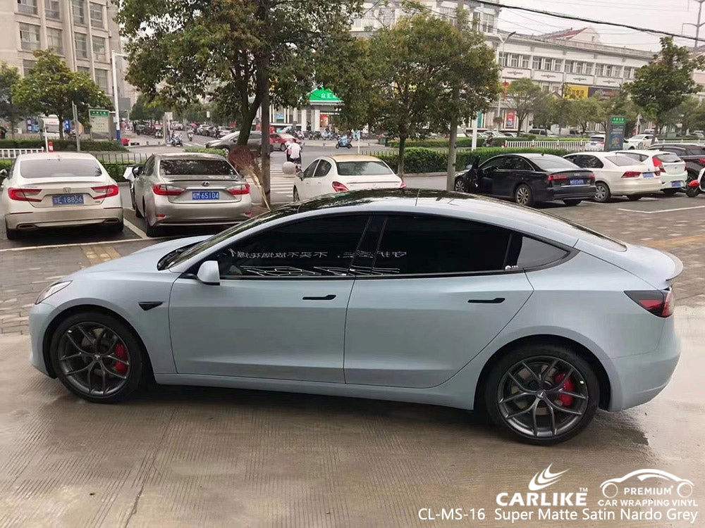 CARLIKE CL-MS-16 super matte satin nardo grey vinyl for tesla