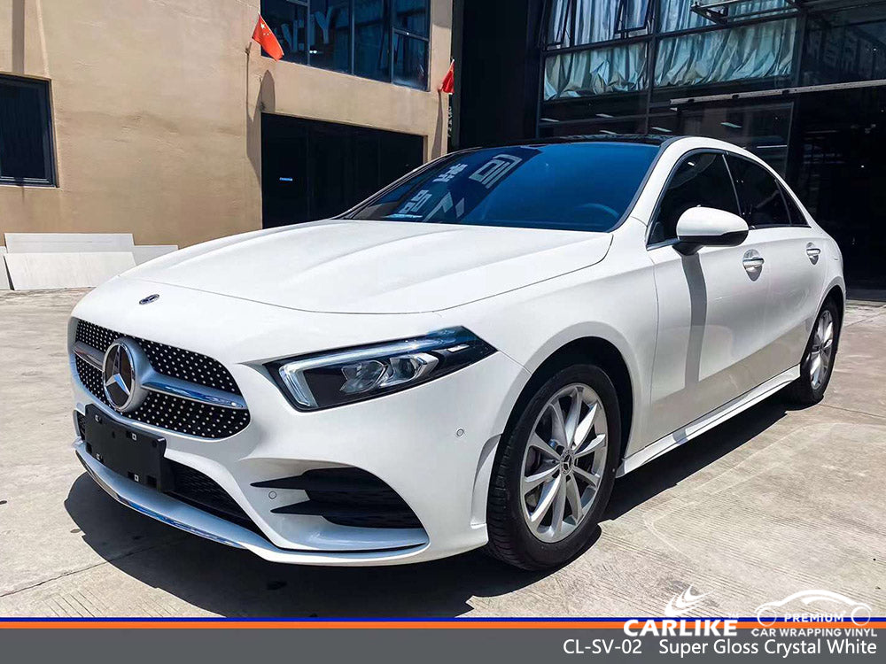 CARLIKE CL-SV-02 vinyle blanc cristal super brillant pour Mercedes-Benz