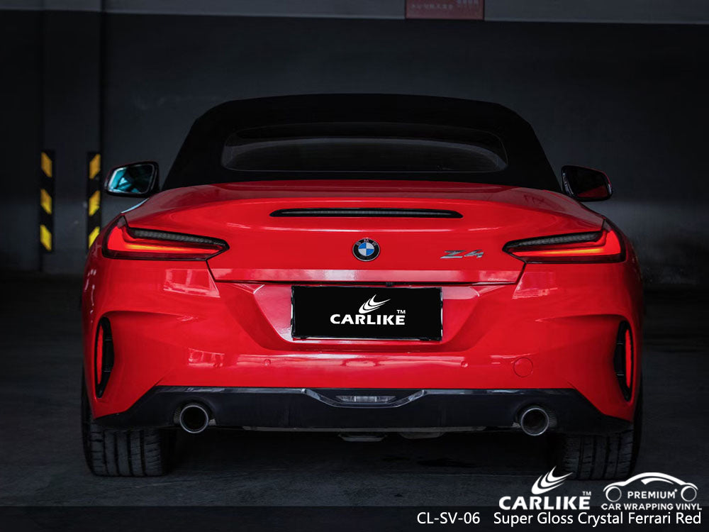 super gloss crystal ferrari red vinyl for bmw