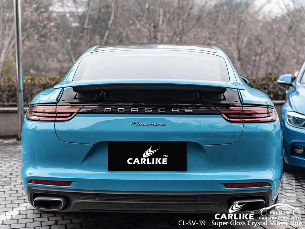 CARLIKE CL-SV-39 Super Gloss Crystal Miami Blue Vinyl For Panamera