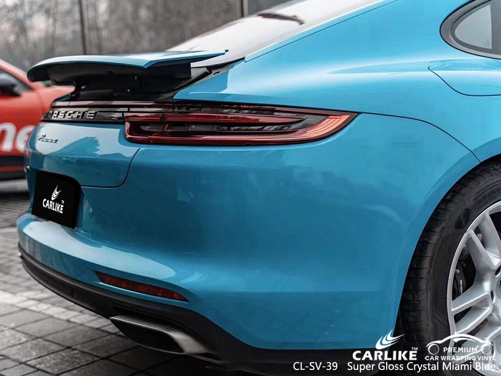CARLIKE CL-SV-39 Super Gloss Crystal Miami Blue Vinyl For Panamera