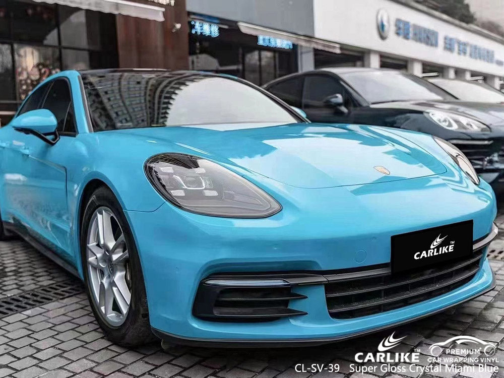 CARLIKE CL-SV-39 Super Gloss Crystal Miami Blue Vinyl For Panamera