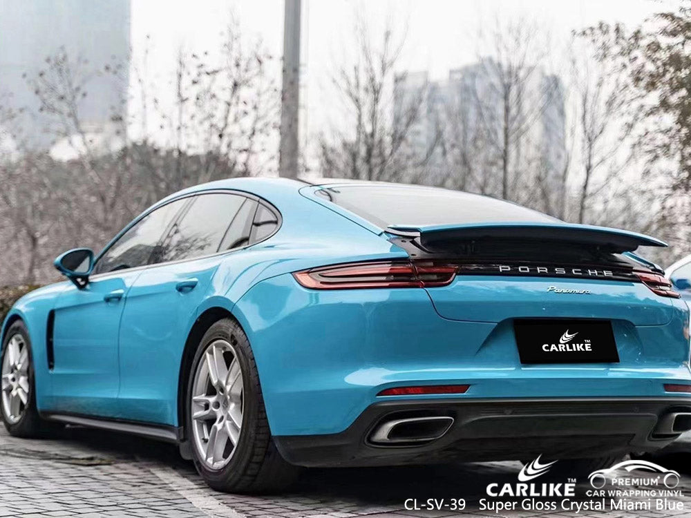 CARLIKE CL-SV-39 Super Gloss Crystal Miami Blue Vinyl For Panamera