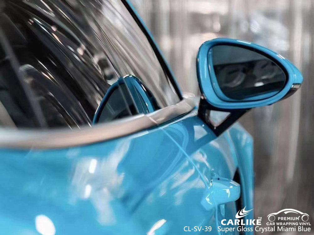 CARLIKE CL-SV-39 Super Gloss Crystal Miami Blue Vinyl For Panamera
