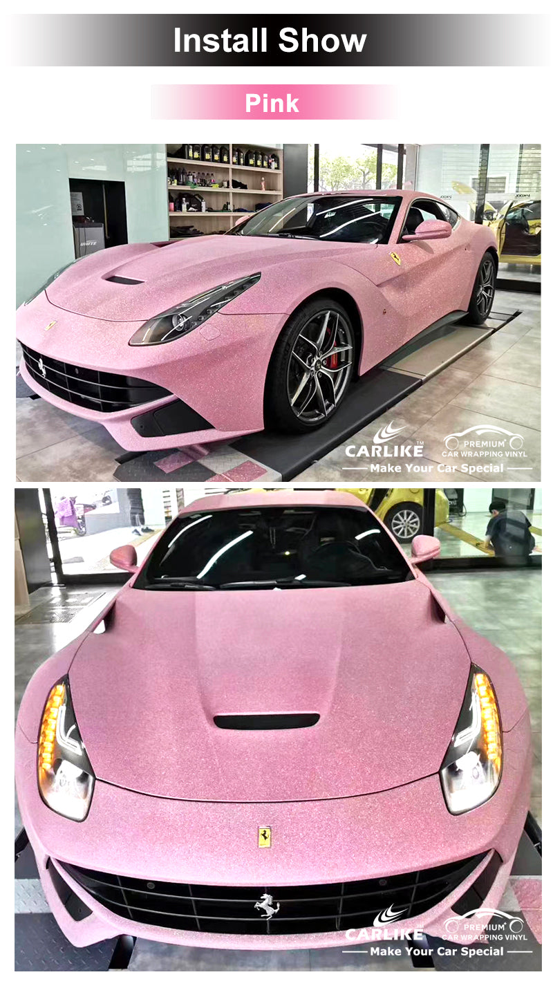Pink White Car Custom DIY Car Whole Full Body Films Vinyl Car Wrap Sticker  Decal