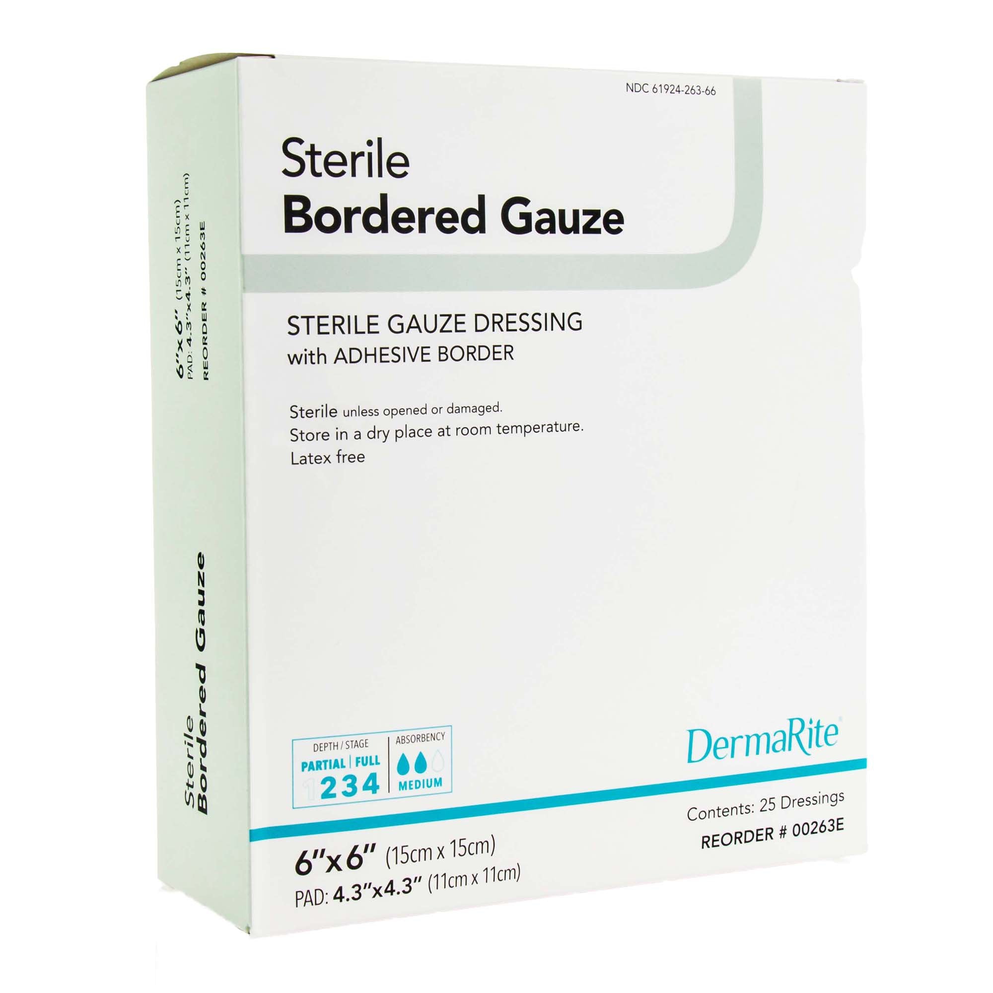 DermaRite Bordered Gauze Adhesive Dressing