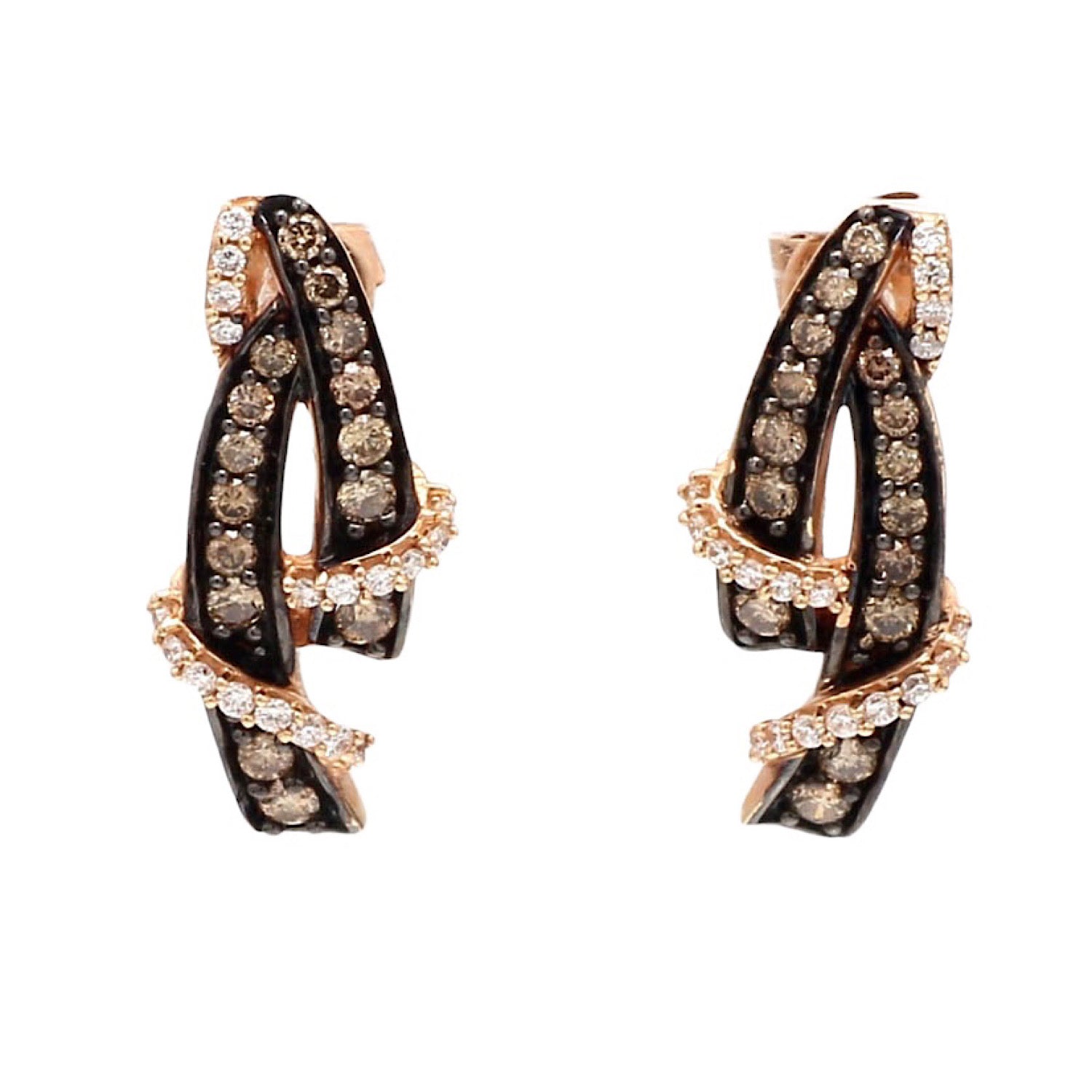 LeVian 14K Rose Gold & 0.50ctw Diamond Earrings
