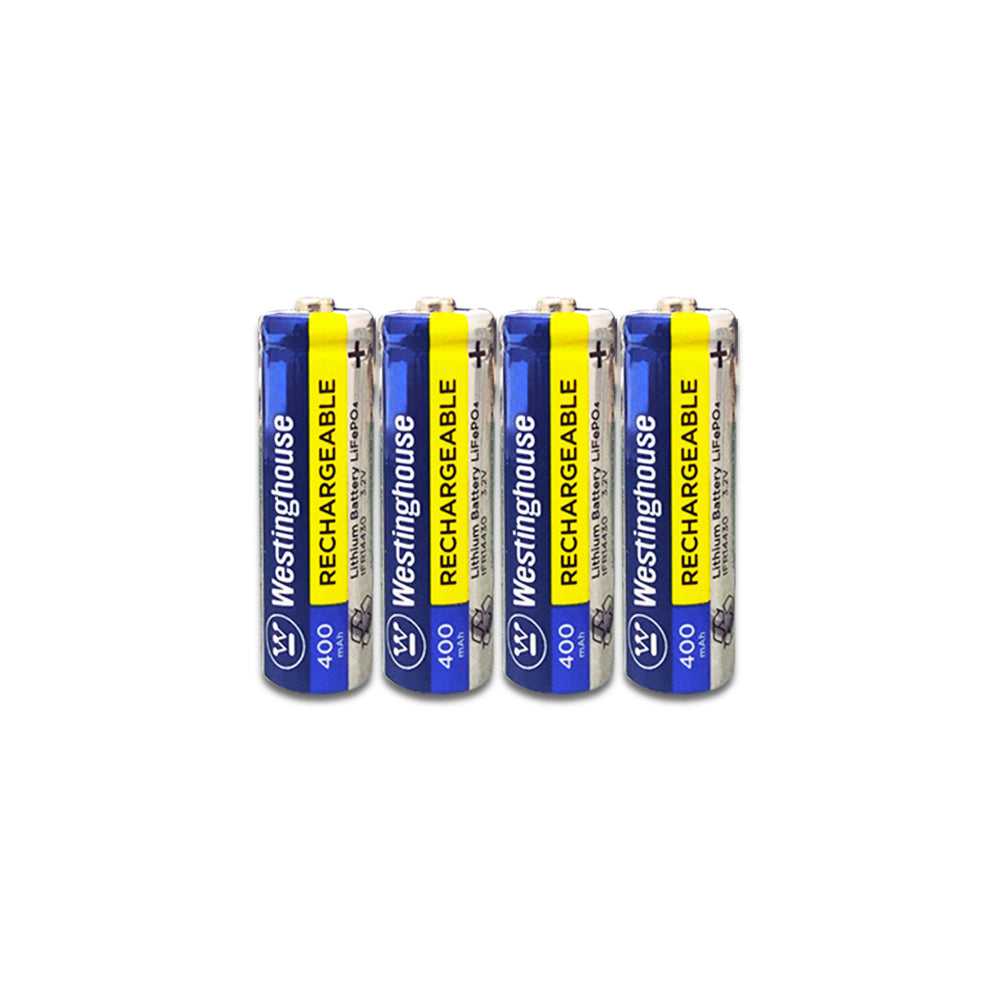 Westinghouse IFR14430 Lithium Iron Phosphate Rechargeable Battery 400mAh Blister Pack of 4