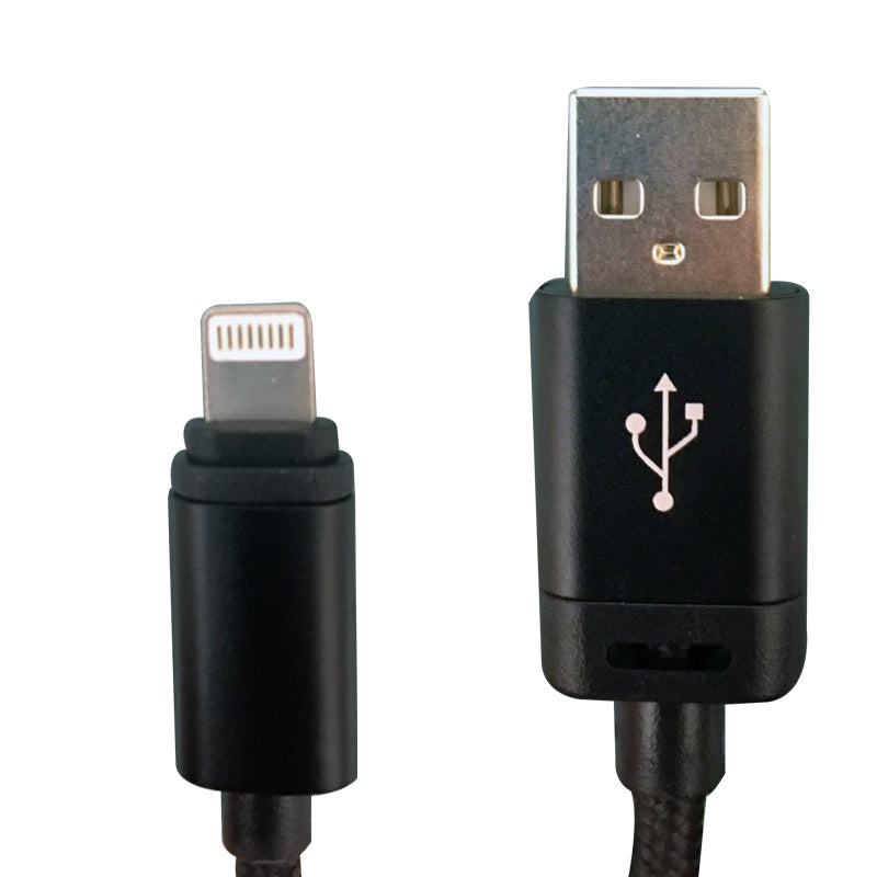Nylon 6 FT Black Lightning USB Charging Cord