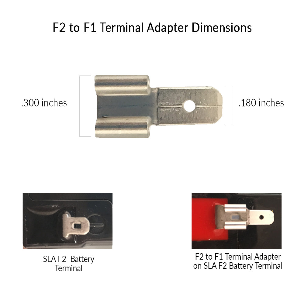 F2 to F1 Sealed Lead Acid Battery Terminal Adapter Bulk