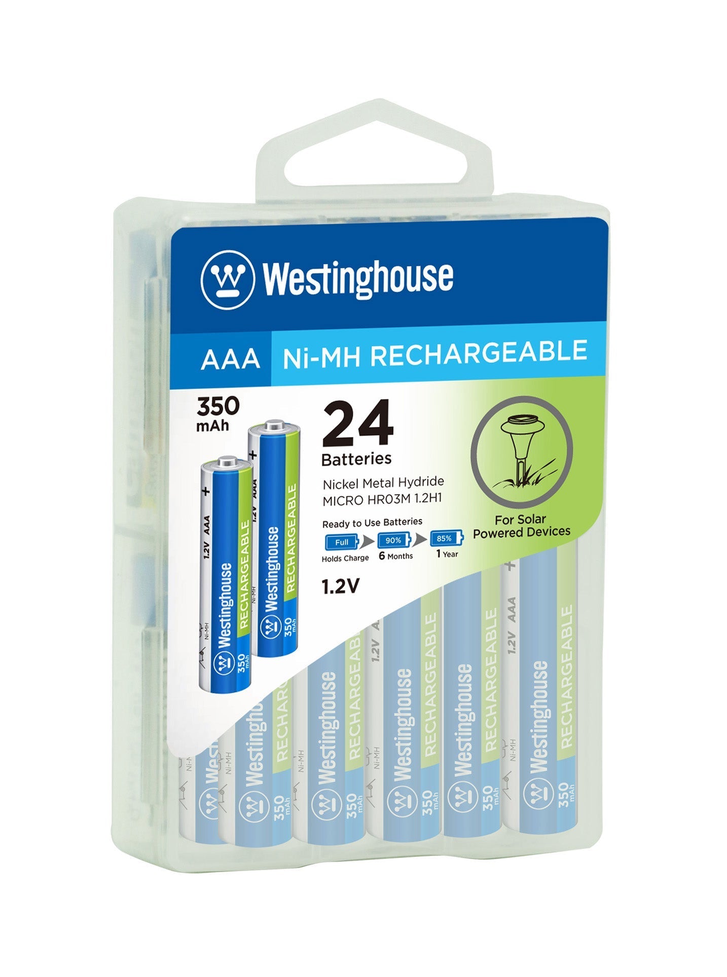 Westinghouse AAA Ni-Mh Rechargeable Batteries 350mAh 24 Hard Pack