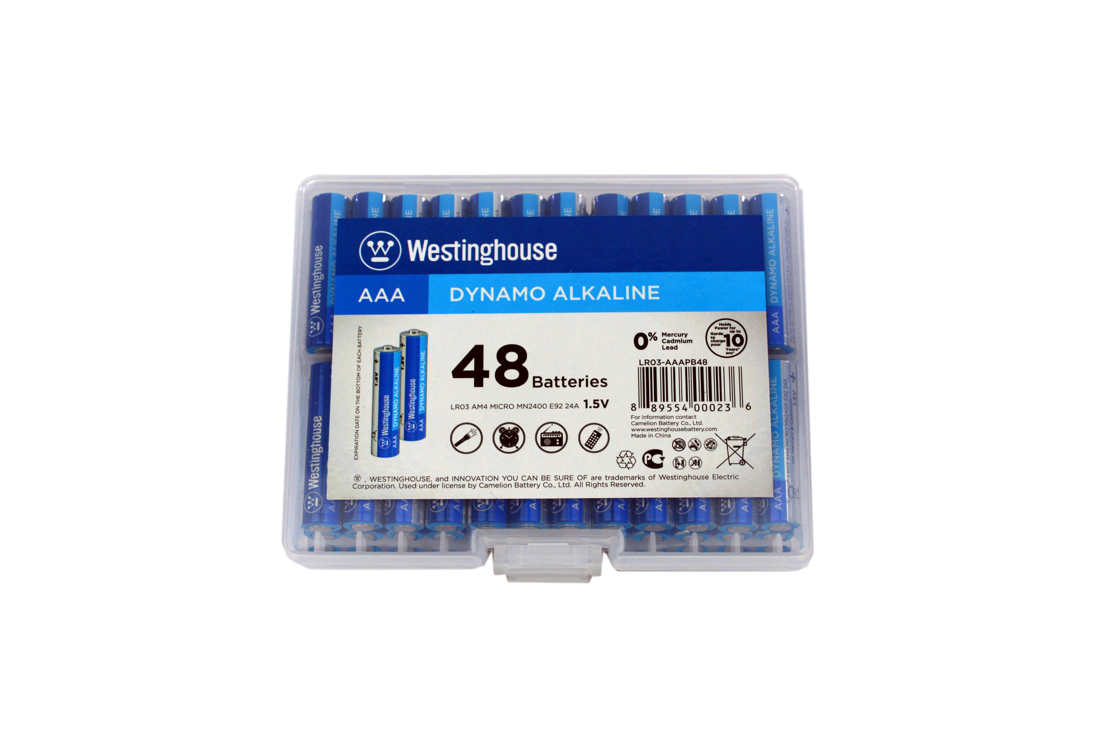 Westinghouse AAA Dynamo Alkaline Hard Plastic Case of 48