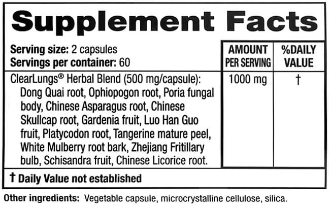 Ridgecrest Herbals ClearLungs (120 capsules)