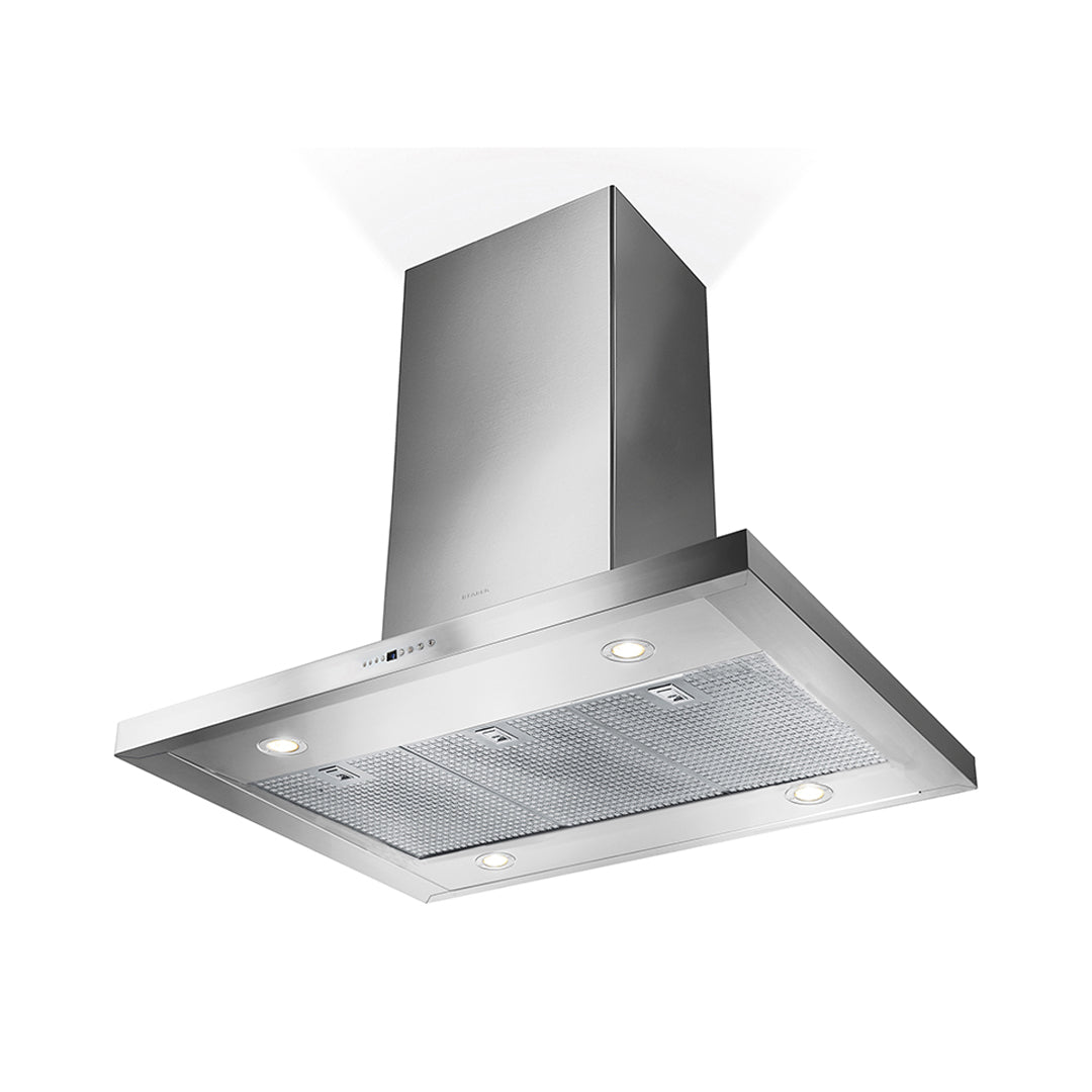 Faber Bella Isola Island Mount Range Hood with Size Options in Stainless Steel