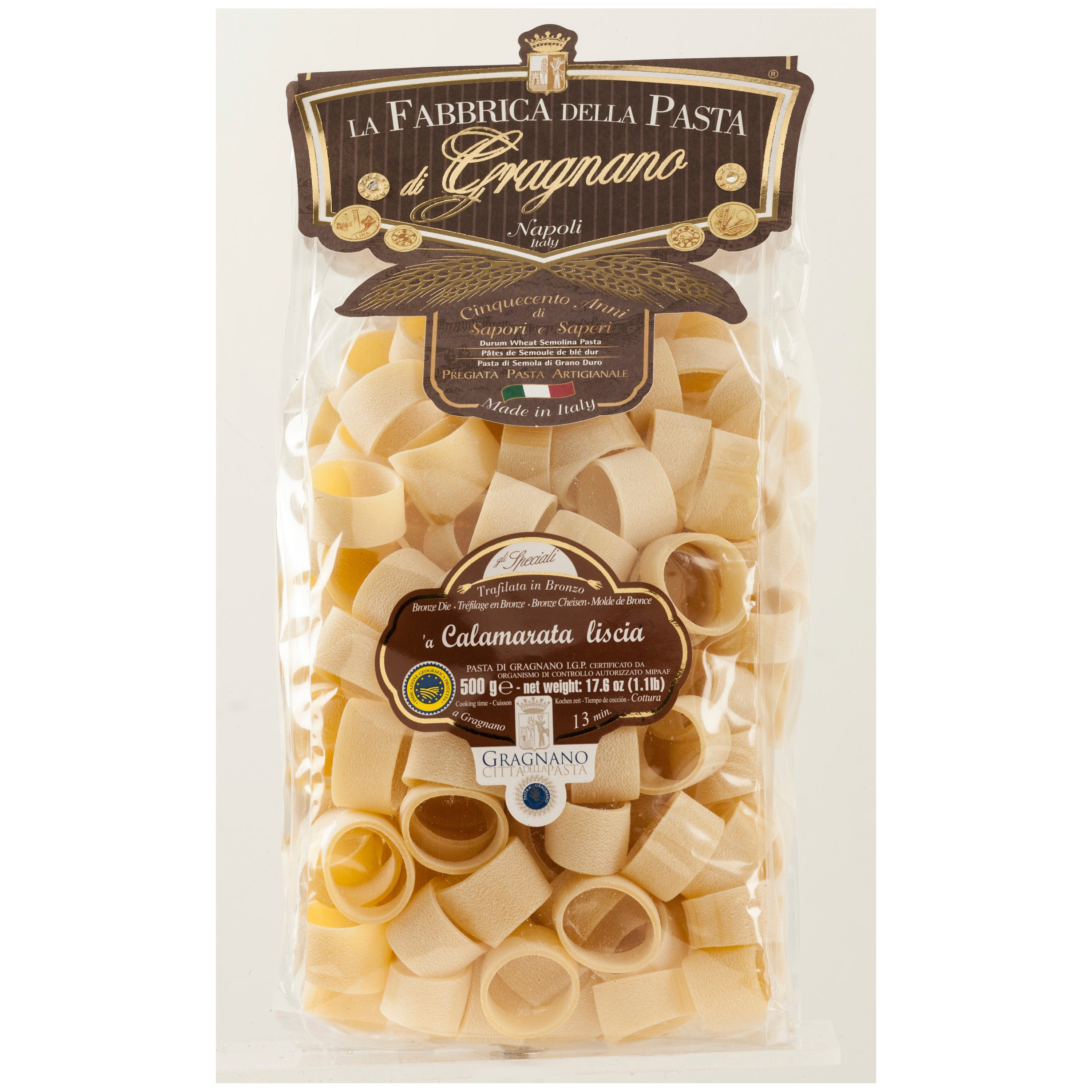 La Fabbrica Della Pasta Calamarata Liscia, #539, 17.6 oz | 500g