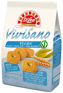 DiLeo ViviSano Vegan Cookies, Egg & Milk Free, 17.63 oz | 500g