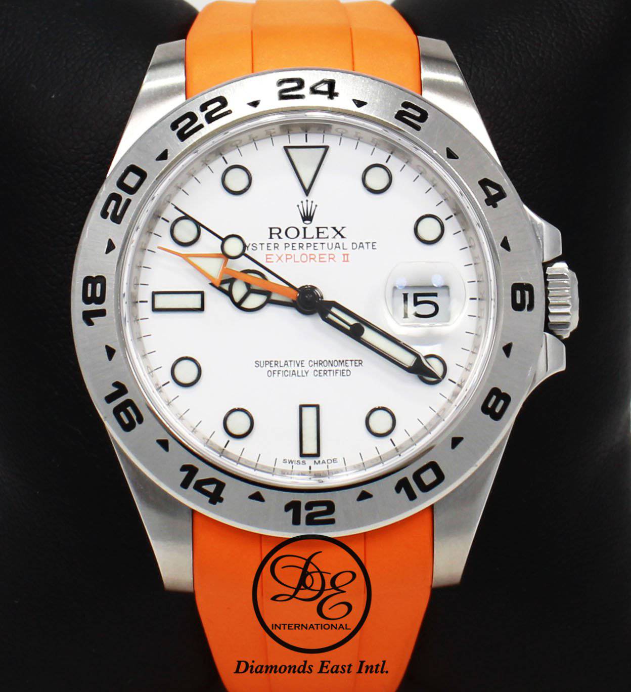 Rolex Oyster Perpetual Explorer II 216570 White Dial Orange Rubber B