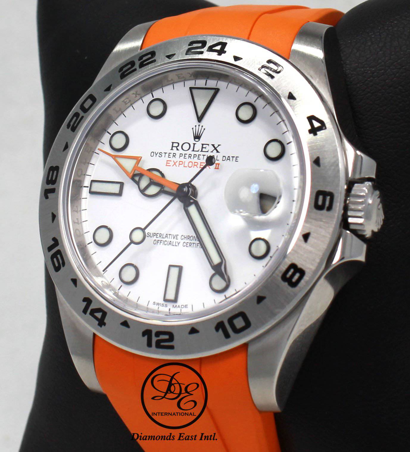 Rolex Oyster Perpetual Explorer II 216570 White Dial Orange Rubber B