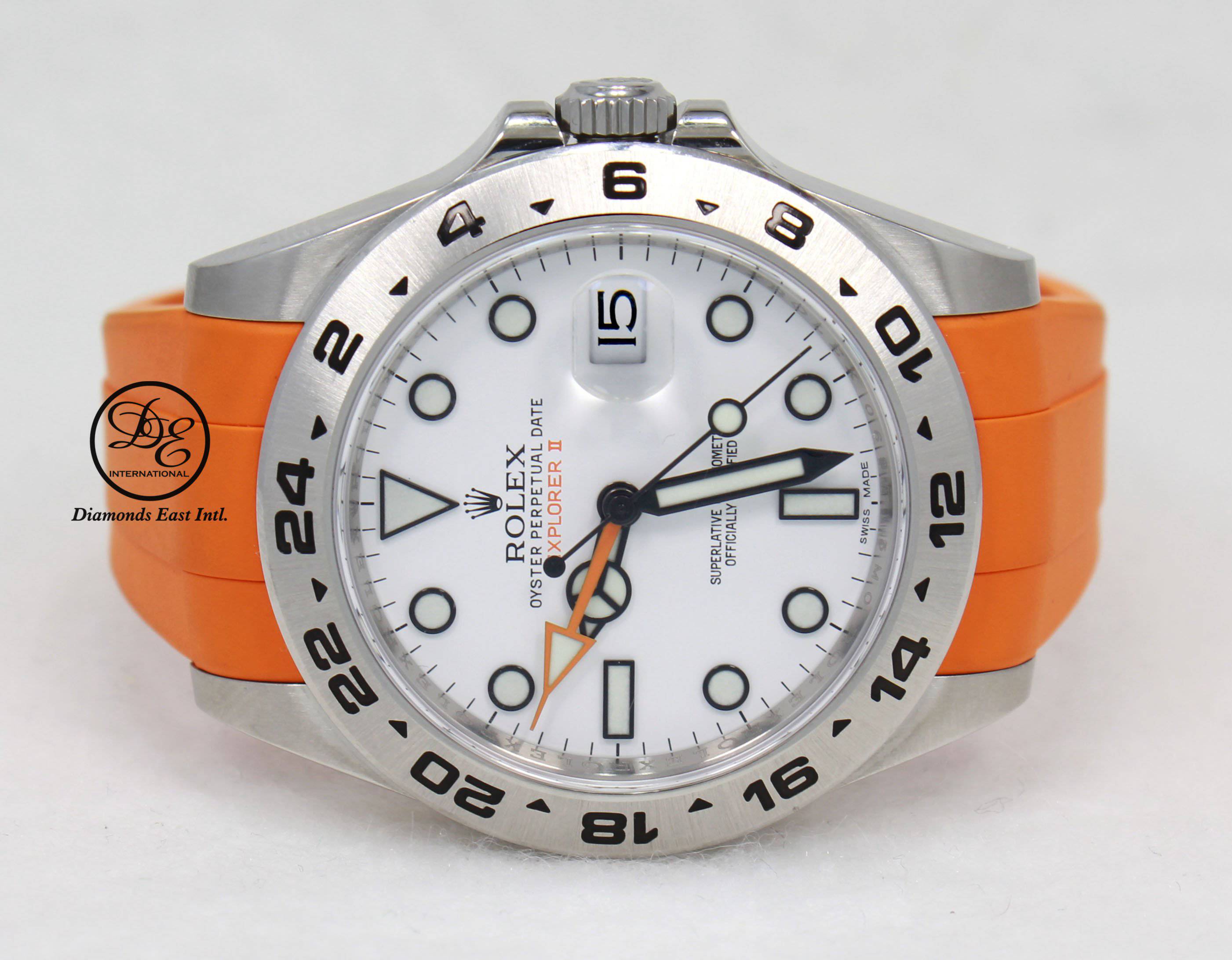 Rolex Oyster Perpetual Explorer II 216570 White Dial Orange Rubber B