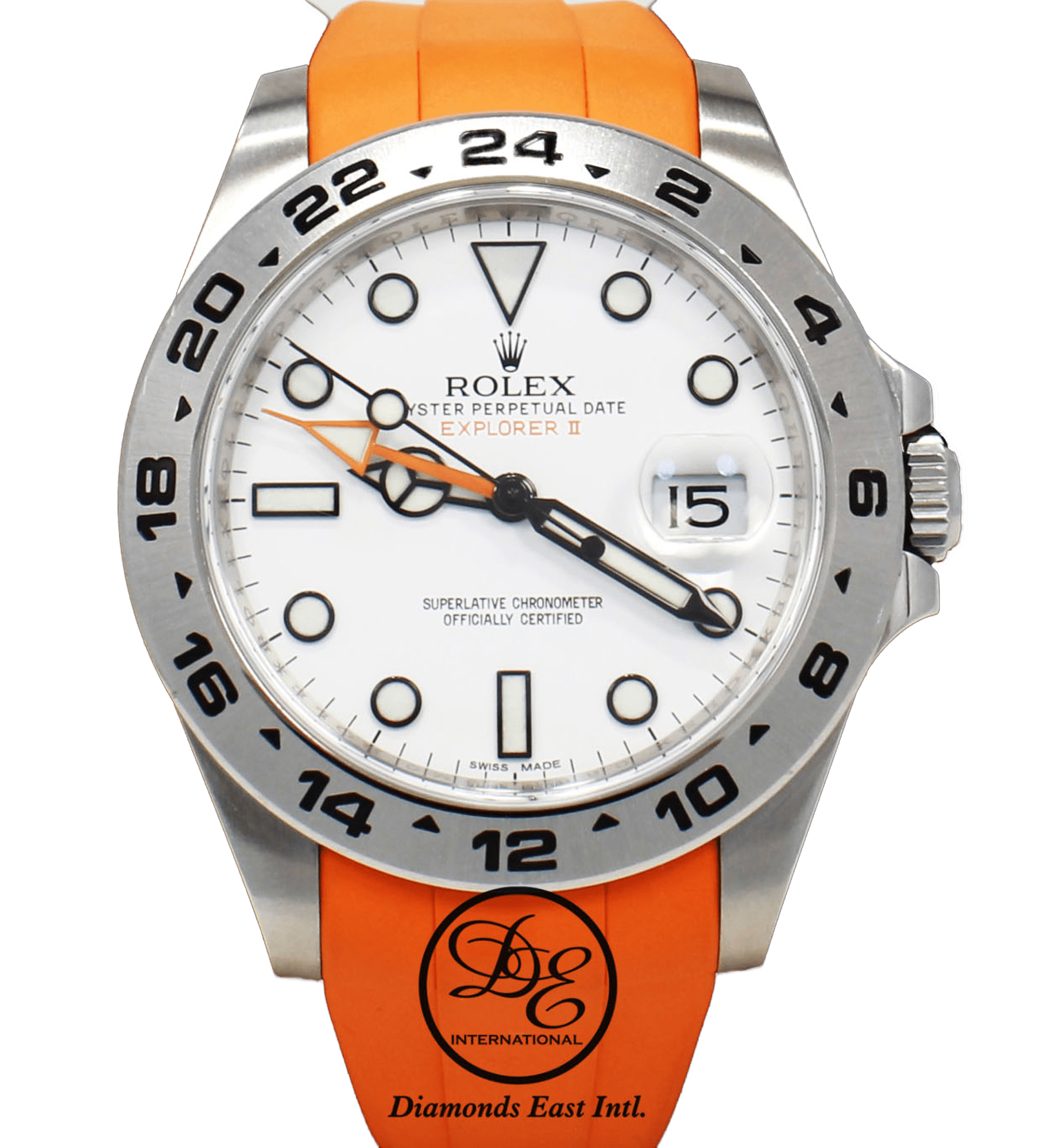 Rolex Oyster Perpetual Explorer II 216570 White Dial Orange Rubber B