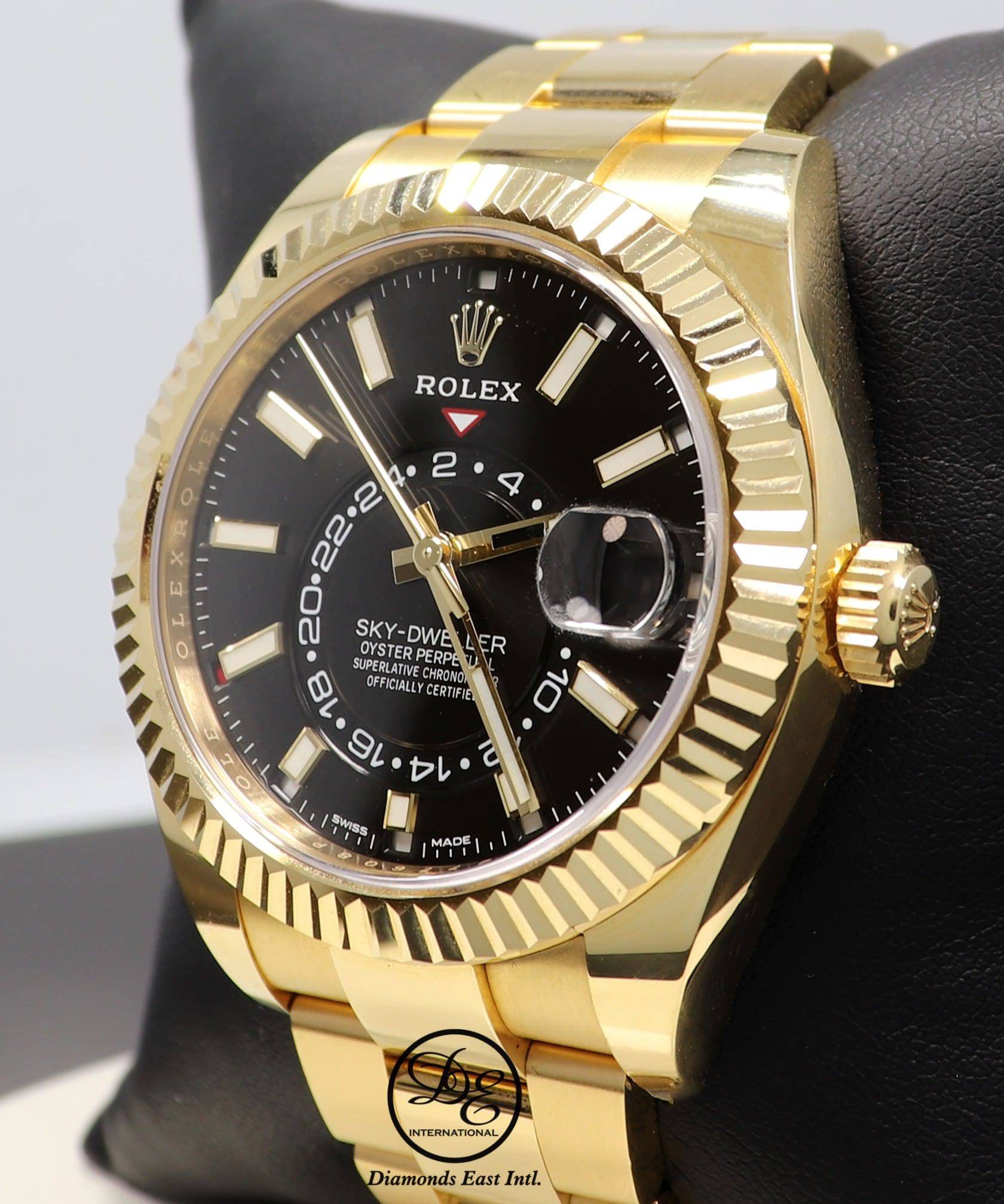 Rolex Sky-Dweller 18K Yellow Gold 326938 Black DIal 2019 BOX/PAPERS