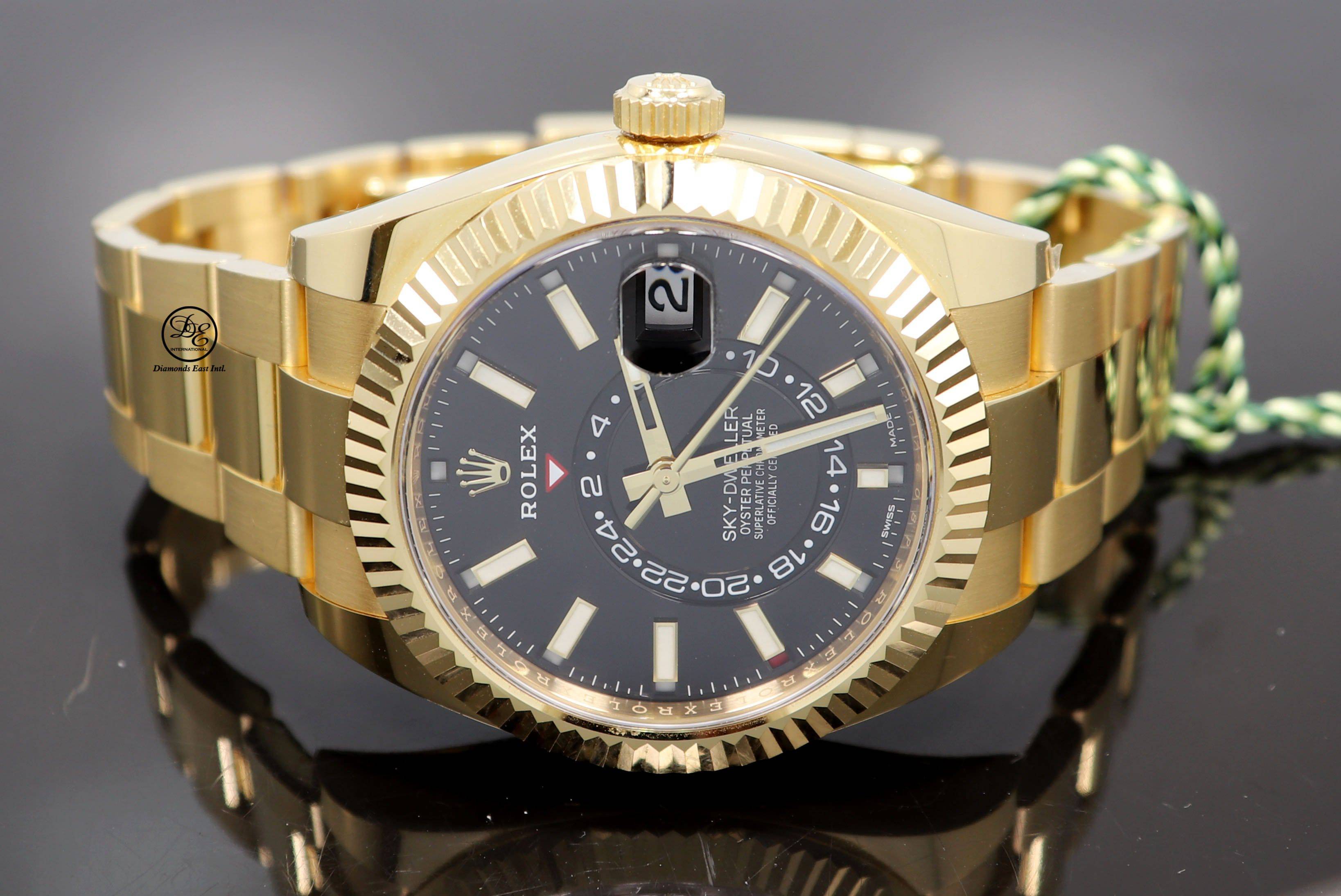 Rolex Sky-Dweller 18K Yellow Gold 326938 Black DIal 2019 BOX/PAPERS