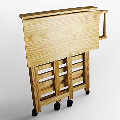 Casual Home Trek Folding Natural Kitchen Cart, 27