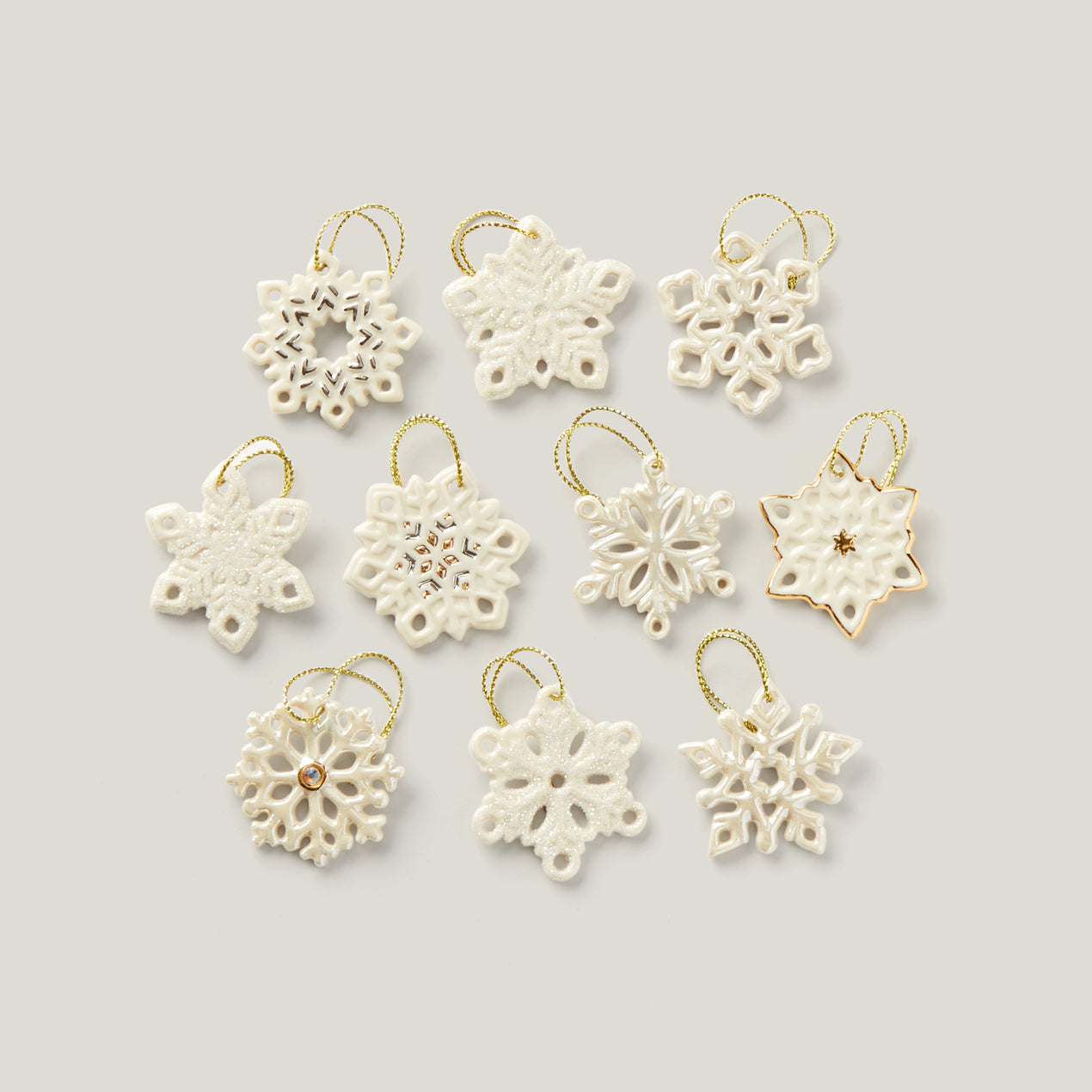 Lenox Snowflake 10-Piece Ornament Set, 0.20 LB, Multi