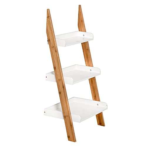 Honey-Can-Do 3-Tier Bamboo Bathroom Towel Rack, White